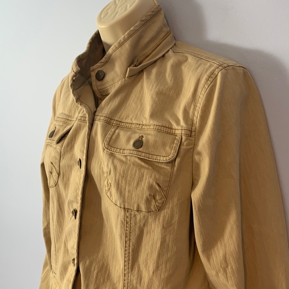 Jones New York Sport Beige tan khaki utility field fitted cotton Jacket size m - Picture 5 of 7